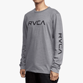 Rvca Mens Big Logo Long Sleeve Tee Grey Noise | Rvca