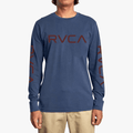 Rvca Mens Big Logo Long Sleeve Tee Moody Blue | Rvca