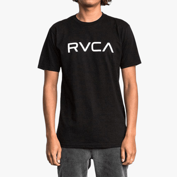 Rvca Mens Big Logo Short Sleeve Tee Black Rvca