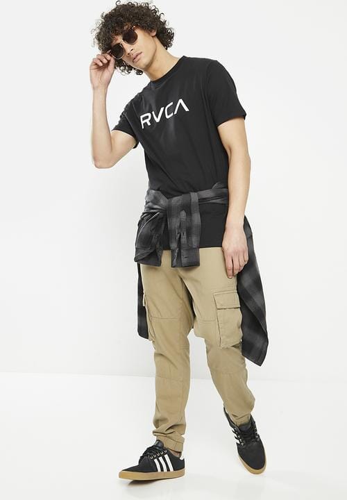 Rvca Mens Big Logo Short Sleeve Tee Black | Rvca