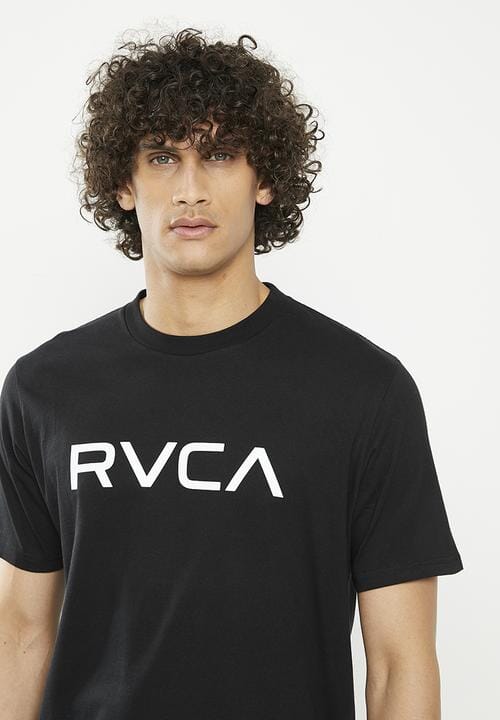 Rvca Mens Big Logo Short Sleeve Tee Black | Rvca