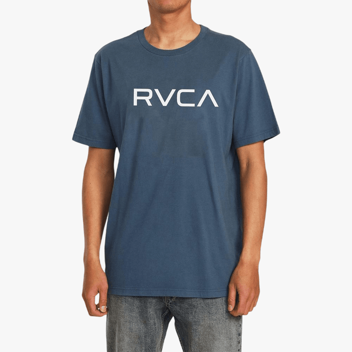 Rvca Mens Big Logo Short Sleeve Tee Duck Blue | Rvca