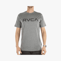 Rvca Mens Big Rvca Short Sleeve Tee Grey Noise Mocktwist Navy Logo | Rvca