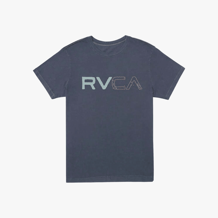 Rvca Mens Slpit Path Red Stitch Short Sleeve Tee Moody Blue | Rvca
