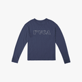 Rvca Womens Curl Keyline Long Sleeve Tee Moody Blue Rvca