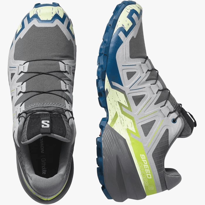 Salomon Mens Speedcross 6 Trail Castle Rock Lime Ocean Poseidon | Salomon