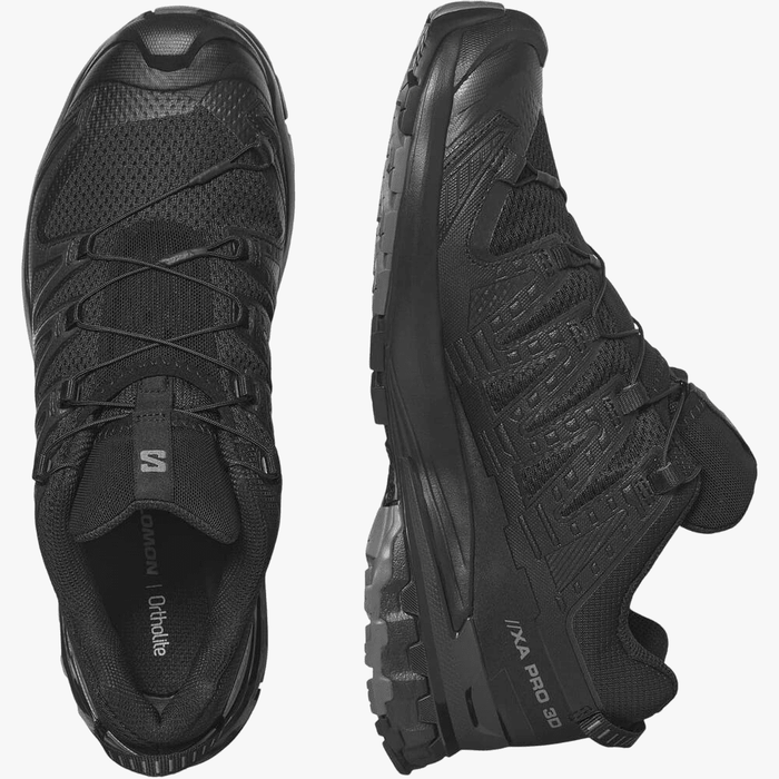 Salomon Mens Xa Pro 3D V9 Trail Sneaker Black Phantom Pewter | Salomon