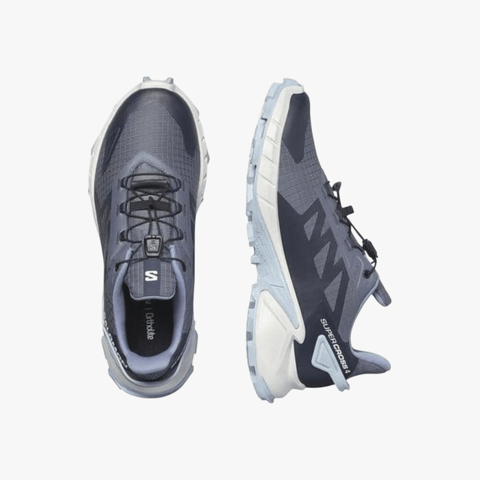 Salomon Womens Supercross 4 Trail Sneaker Grisaille White Cashmere Blue | Salomon