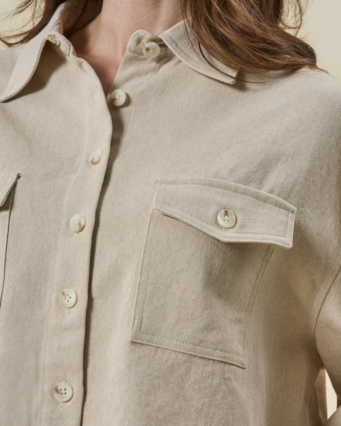 Sand Utility Cropped Shirt