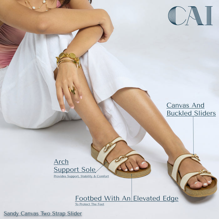 Sandy Canvas Two Strap Slider