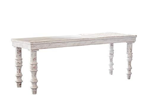 Signature Design by Ashley Dannerville Distressed Vintage Accent Bench, Antique White