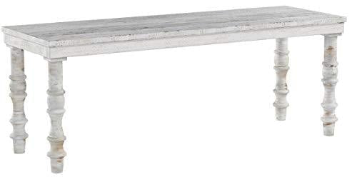 Signature Design by Ashley Dannerville Distressed Vintage Accent Bench, Antique White