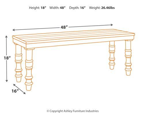 Signature Design by Ashley Dannerville Distressed Vintage Accent Bench, Antique White