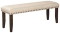 Signature Design by Ashley Rokane Upholstered Farmhouse Bench, Beige & Brown
