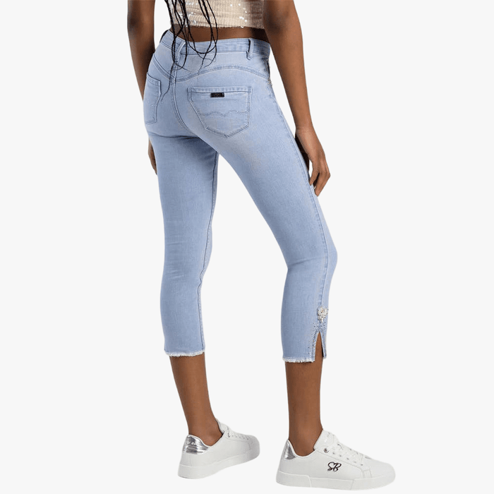 Sissy Boy Capri With Slit Diamante Periwinkle | Sissy Boy