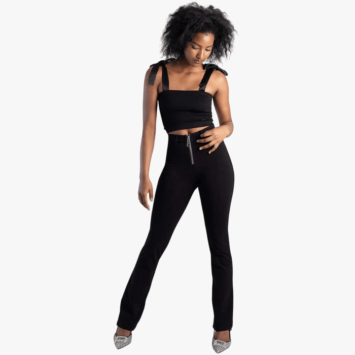 Sissy Boy High Waisted Bootleg Jean Exposed Zip Black | Sissy Boy