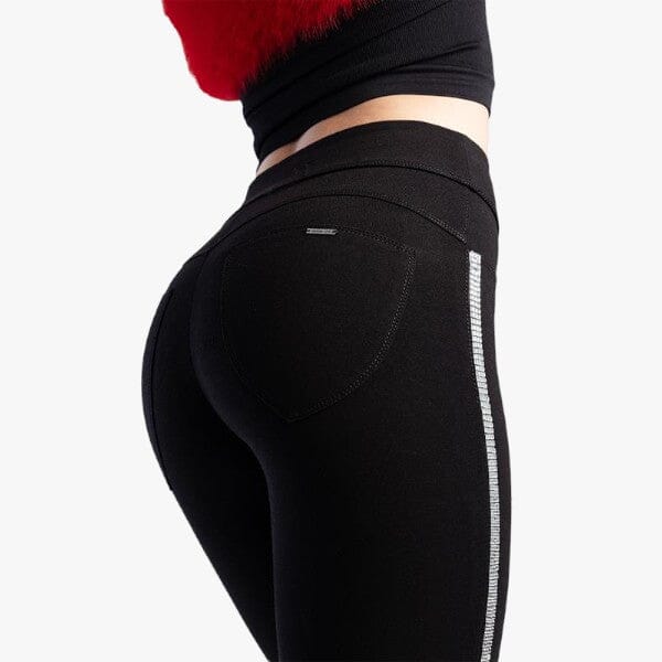 Sissy Boy Joey Sculpt Knit Jegging With Side Diamante Tape Black Sissy Boy