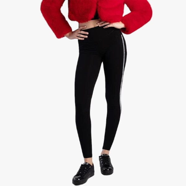 Sissy Boy Joey Sculpt Knit Jegging With Side Diamante Tape Black Sissy Boy