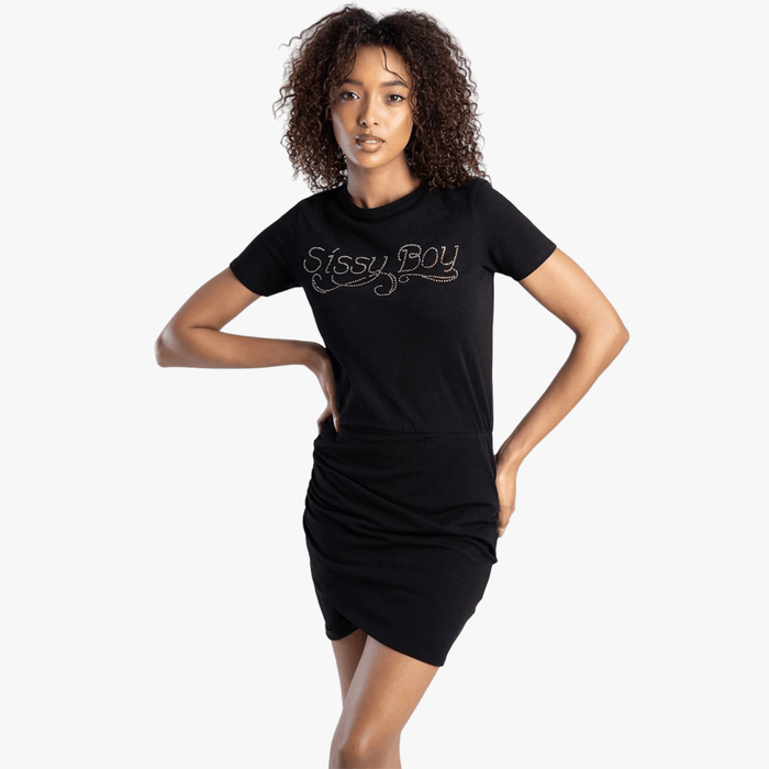 Sissy Boy T Shirt Dress Wrap Skirt Black | Sissy Boy