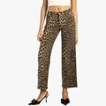 Sissy Boy Womens Mid Waist Skinny Pants Animal Print Brown | Sissy Boy