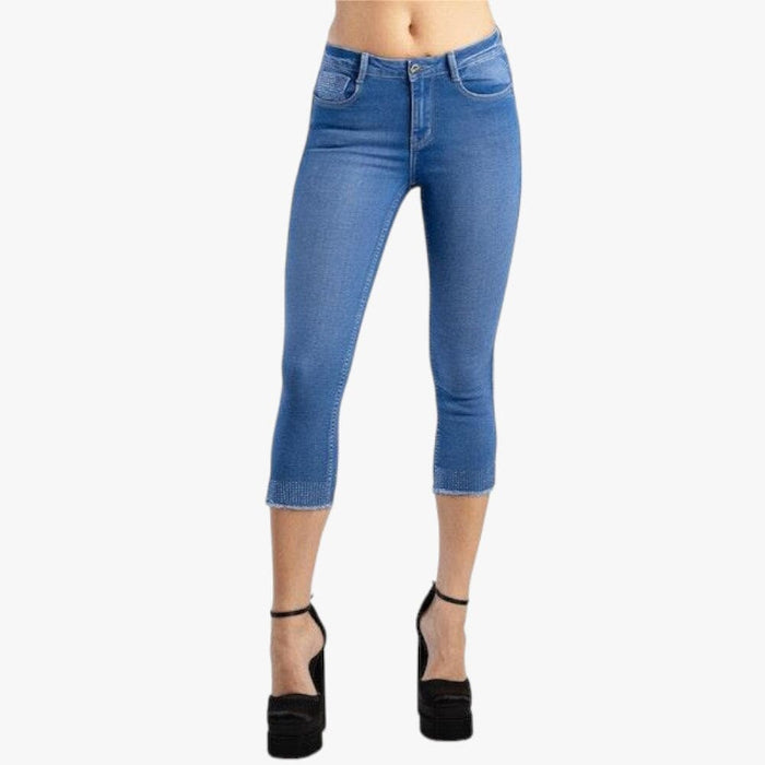 Sissyboy Womens Mid Capri Bling Detail Periwinkle Sissy Boy
