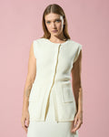 Sleeveless Button-Down Knit Vest