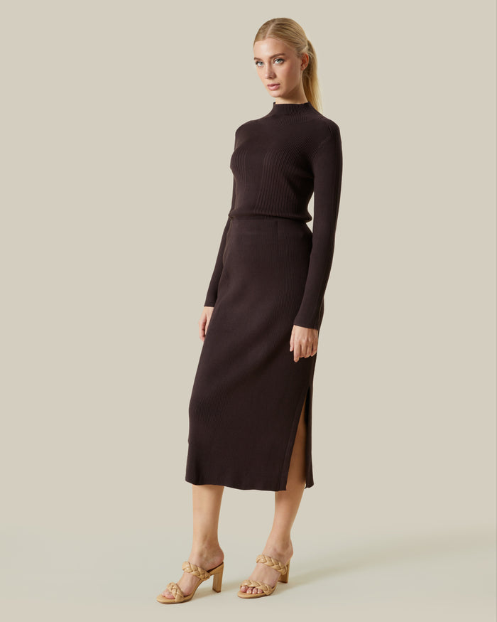 Solid Tone Ribbed Skirt