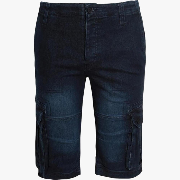 Soviet Mens Anakin Fashion Denim Cargo Shorts Blu Black Soviet