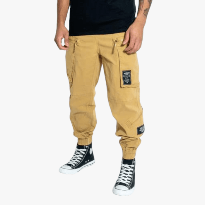 Soviet Mens Elasticated Cargo Pants Khaki Soviet