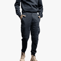 Soviet Mens Slim Leg Cargo Pants Black | Soviet