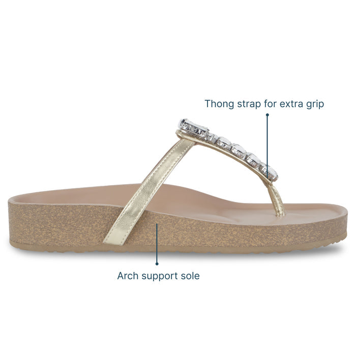 Sparkly Gold Beige Sliders