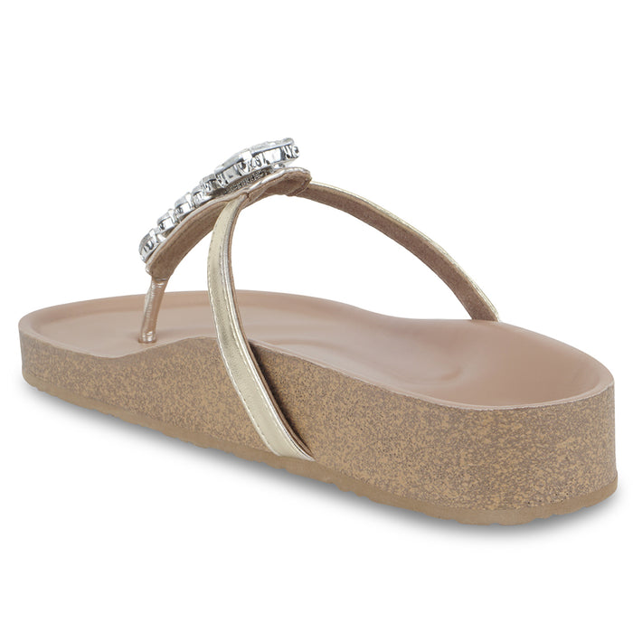 Sparkly Gold Beige Sliders