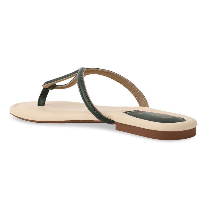 Spiral Thong Green Flat