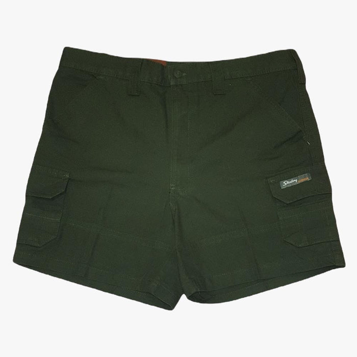 Sterling Mens Cargo Canvas Shorts 49 Olive Sterling
