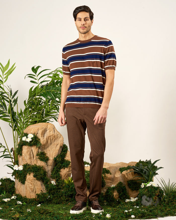 Striped Knit T-Shirt
