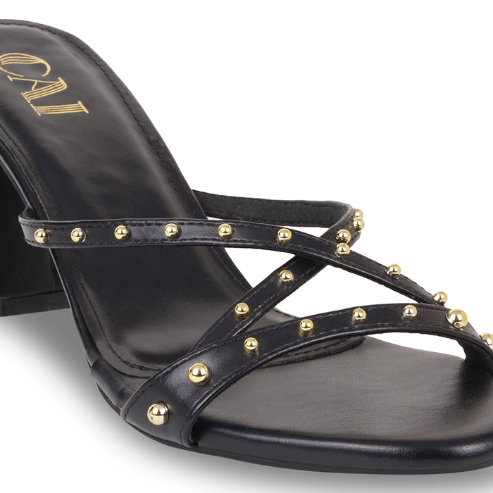 Studded Black Heels