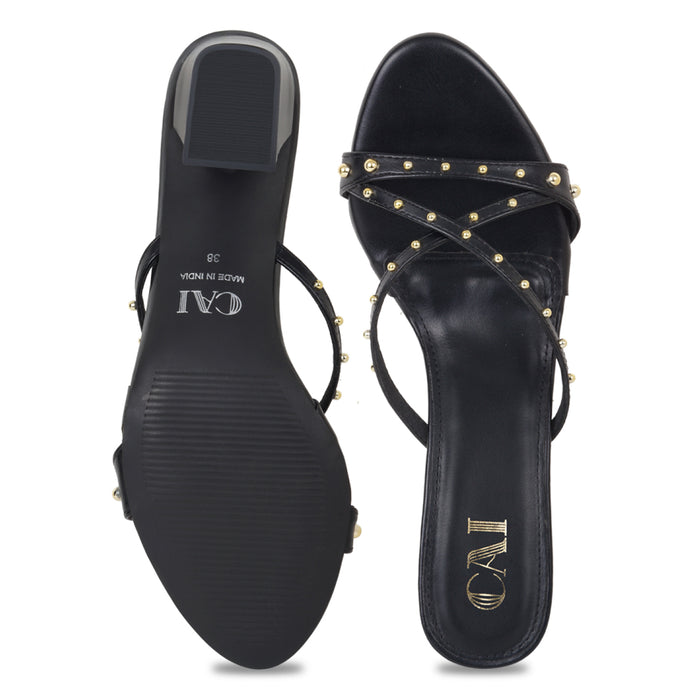 Studded Black Heels