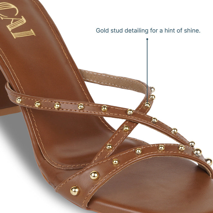 Studded Tan Heels