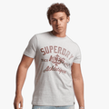 Superdry Mens Athletc College Print Short Sleeve Tee Birut Grey Marl Superdry