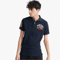 Superdry Mens Classic Superstate Short Sleeve Golfer Eclipse Navy Superdry