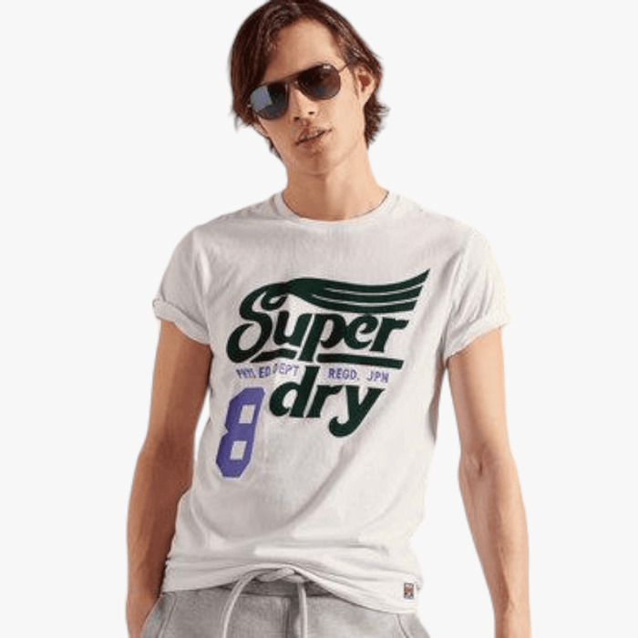 Superdry Mens Collegiate Graphic Short Sleeve Tee Brilliant White Superdry