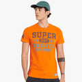 Superdry Mens Track And Field Graphic Short Sleeve Tee Denver Orange Superdry