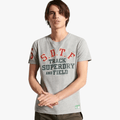 Superdry Mens Track And Field Graphic Short Sleeve Tee Grey Marl Superdry