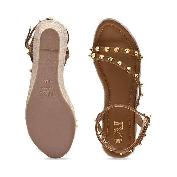 Tan Studded Wedges