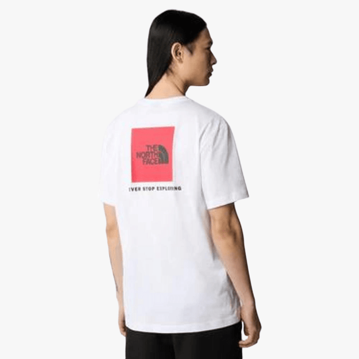 The North Face Mens Redbox Short Sleeve Tee White Red | The North Face