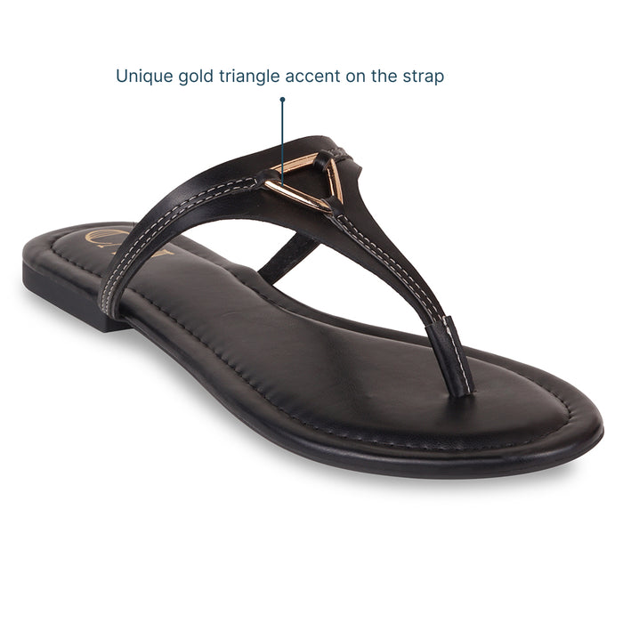 Tiny Tri Black Flats