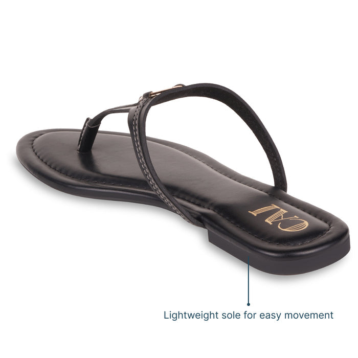 Tiny Tri Black Flats