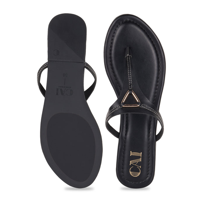 Tiny Tri Black Flats