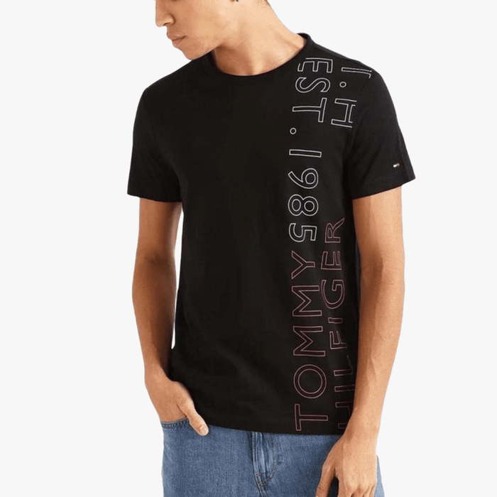 Tommy Hilfiger Mens Off Placement Tee Black | Tommy Hilfiger