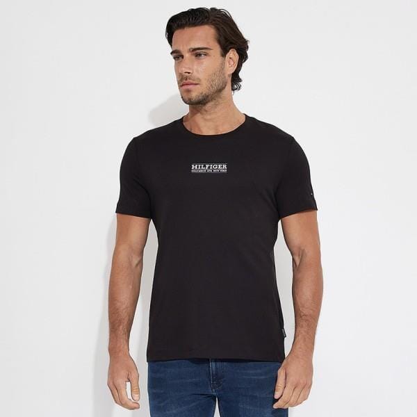 Tommy Hilfiger Mens Small Hilfiger Tee Black Tommy Hilfiger